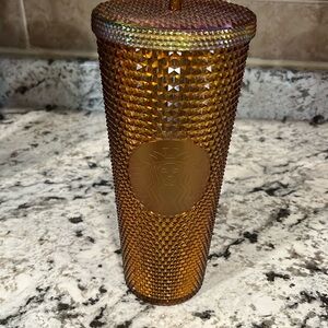 50th anniversary Starbucks, gold studded cup